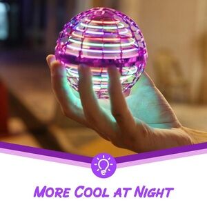 FLYNOVA Flying Ball Toys,Magic Hover Orb with Lights,Boomerang Spinner Drone